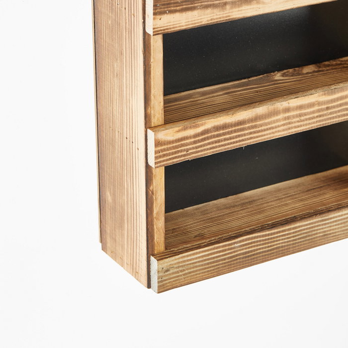 Aberto Design Estantería de Madera Tres Capas Natural 34x8x28 cm